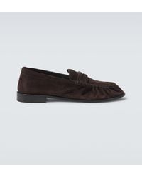 Saint Laurent - Le Loafer Suede Penny Loafers - Lyst