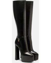 Saint Laurent - Plateaustiefel Nico Aus Leder - Lyst