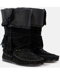 Isabel Marant - Ankle Boots Winki Aus Veloursleder - Lyst
