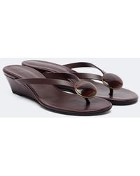 Christopher Esber - Aura Quartz Leather Wedge Thong Sandals - Lyst