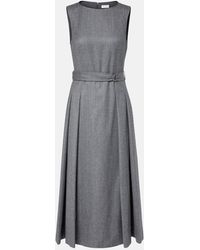 Brunello Cucinelli - Midikleid Aus Schurwolle - Lyst
