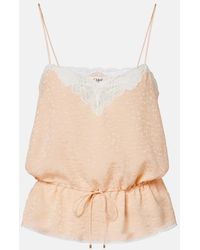 Chloé - Lace-Trimmed Silk Jacquard Camisole - Lyst