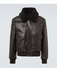 Lemaire - Shearling-Trimmed Leather Blouson Jacket - Lyst