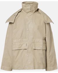 Victoria Beckham - Hooded Cotton Canvas Jacket - Lyst