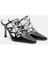 Manolo Blahnik - Netas 90 Leather Mules - Lyst