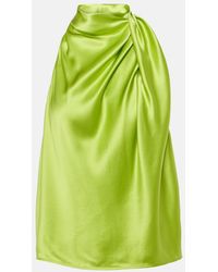 The Sei - Draped High-Neck Silk Satin Top - Lyst