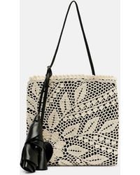 Magda Butrym - Julia Small Crochet Leather-Trimmed Tote Bag - Lyst