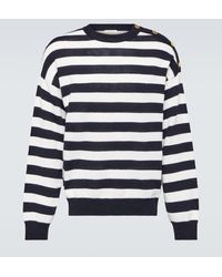 Valentino - Striped Cotton And Wool Sweater - Lyst