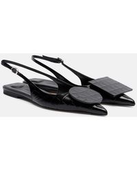 Jacquemus - Duelo Croc-Effect Leather Slingback Flats - Lyst