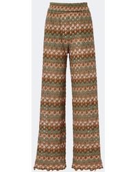 La DoubleJ - Embroidered Cotton-Blend Palazzo Pants - Lyst