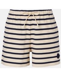 Moncler - Striped Cotton Jersey Shorts - Lyst