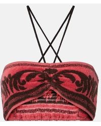 Valentino - Cotton Terry Jacquard Bra Top - Lyst