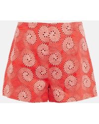 STAUD - Oscar Printed Linen Shorts - Lyst