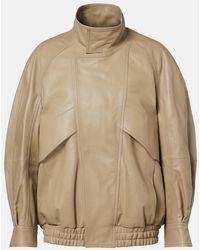 Nour Hammour - Ariste Leather Bomber Jacket - Lyst