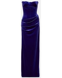 Alex Perry - Draped Velvet Bustier Gown - Lyst