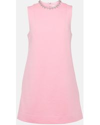 Area - Crystal-Embellished Cutout Minidress - Lyst