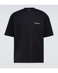 Balenciaga Bedrucktes T-Shirt aus Baumwolle - Schwarz
