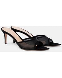 Gianvito Rossi - Dorotea Suede-Trimmed Organza Mules - Lyst