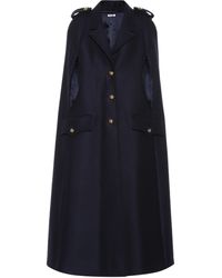 Miu Miu Virgin Wool Cape - Blue
