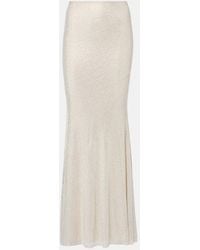 Self-Portrait - Rhinestone-Embellished Mesh Maxi Skirt - Lyst