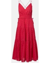 Ulla Johnson - Freya Polka-Dot Cotton Dobby Midi Dress - Lyst