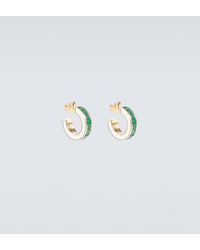 Bottega Veneta - Gold-plated And Enamel Hoop Earrings With Malachite - Lyst