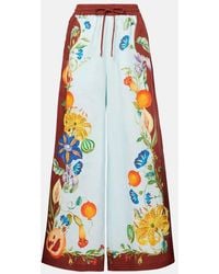 ALÉMAIS - Dahlia Floral Linen Wide-Leg Pants - Lyst