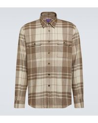 Ralph Lauren Purple Label - Checked Wool And Cashmere-blend Shirt - Lyst