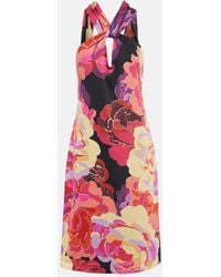 Dries Van Noten - Floral Cotton Midi Dress - Lyst