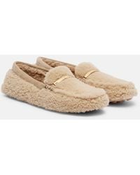 Tod's - Gommino Shearling Driving Shoes - Lyst