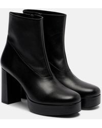 STAUD - Jodie Leather Platform Ankle Boots - Lyst