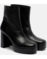 STAUD - Jodie Leather Platform Ankle Boots - Lyst