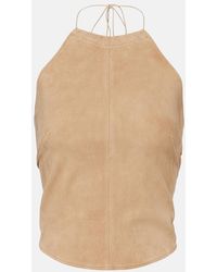Stouls - Rosie Halterneck Suede Top - Lyst