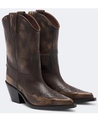 Paris Texas - Dakota Distressed Leather Cowboy Boots - Lyst