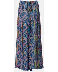 Etro - Paisley Wide-Leg Pants - Lyst