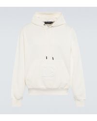 Dolce & Gabbana Embossed Cotton-blend Hoodie - White