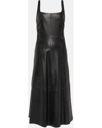 Vince - Square-neck Leather Dress - Lyst