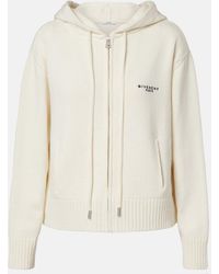 Givenchy - Logo Hooded Wool And Cashmere Zip-Up Cardigan - Lyst