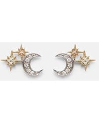 Sydney Evan - Moon 14Kt Earrings With Diamonds - Lyst