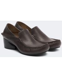 Loewe - Oval Leather Loafer Pumps - Lyst
