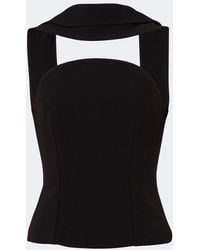 Roland Mouret - Scarf-Detail Crepe Corset Top - Lyst