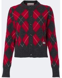 Ami Paris - Cardigan Argyle De Lana Virgen - Lyst