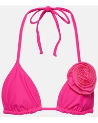 SAME - Floral-applique Triangle Bikini Top - Lyst