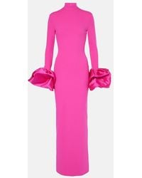 Solace London - Viviana Satin-Trimmed Crepe Gown - Lyst
