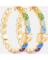 Dolce & Gabbana - Crystal-embellished Logo Earrings - Lyst