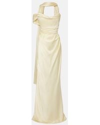 Vivienne Westwood - Nova Vixen Scarf-Detail Satin Bustier Gown - Lyst
