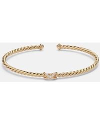 David Yurman - Cablespira Flex X Micro 18Kt Cuff Bracelet With Diamonds - Lyst