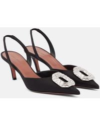 AMINA MUADDI - Camelia Satin Slingback Pumps - Lyst