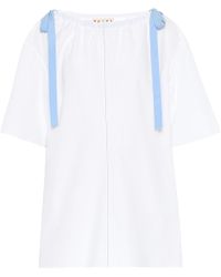 Marni Blusa de popelín de algodón - Blanco