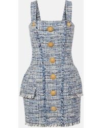 Balmain - Tweed Mini Dress - Lyst